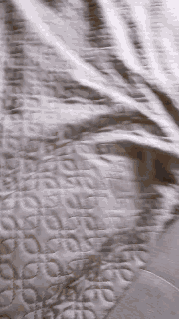 a close up of a blanket with a pattern of circles on it