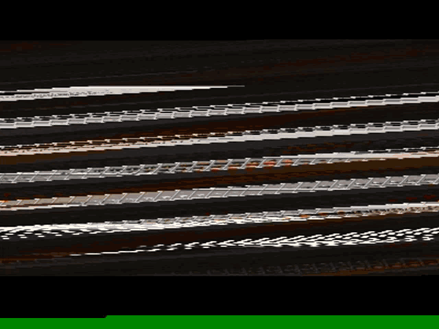 a computer generated image with a green line in the bottom right corner