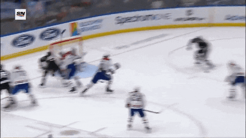 a hockey game is being shown on sn