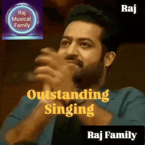 a picture of a man with the words " outstanding singing " written on it