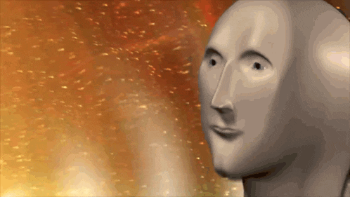 a drawing of a man 's head with a space background behind it