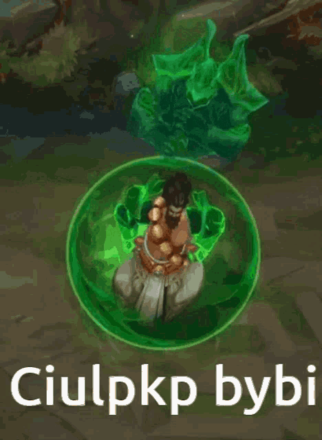 a video game character with the words ciulpkp bybi