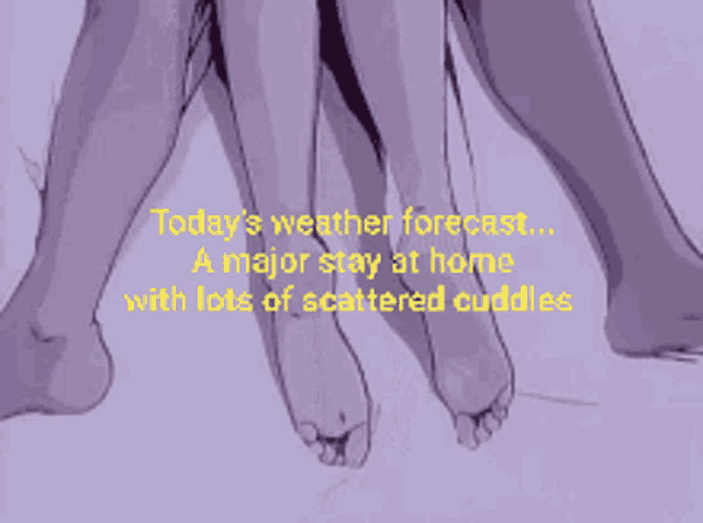 a couple laying on a bed with the words today 's weather forecast