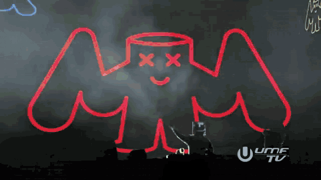 a drawing of a monster with a m on it