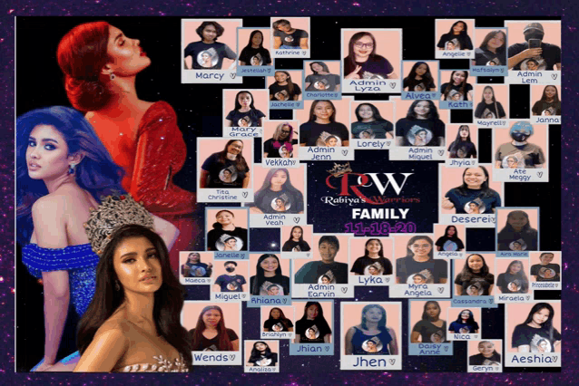 a collage of people with the word family at the top
