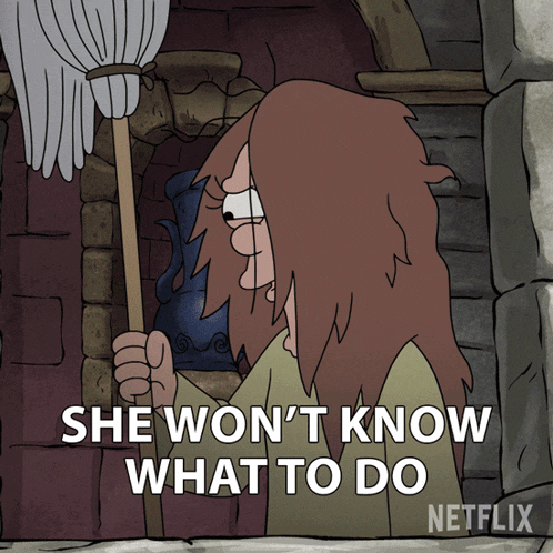 She Won'T Know What To Do Mop Girl GIF - She Won'T Know What To Do Mop Girl Disenchantment GIFs