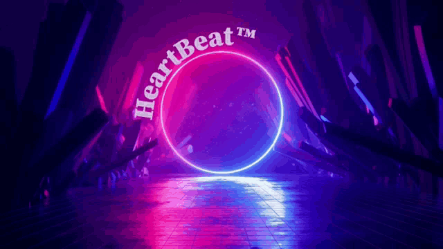 a neon sign that says ' heartbeat ' on it