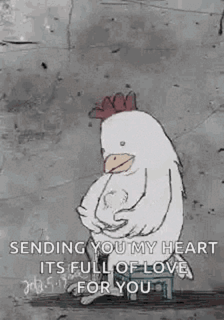 Sending You My Heart Rooster GIF - Sending You My Heart Rooster Love GIFs