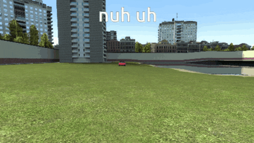 a video game scene with the words nuh uh on the top