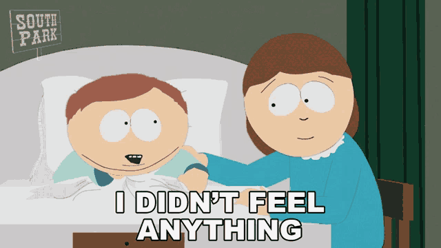 a south park cartoon shows a woman comforting a child in bed