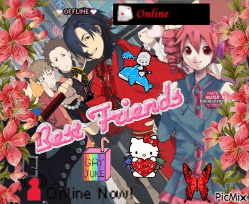 a collage of anime characters with the words " best friends "
