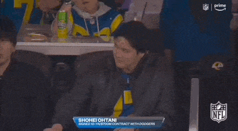 shohei ohtani is sitting in the stands at a game