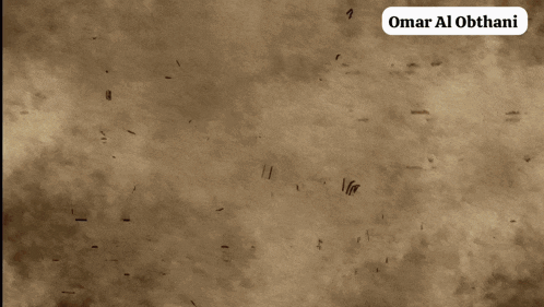 a drawing of a man with glasses and the name omar al obthani below him