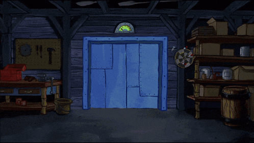 a cartoon of spongebob and patrick in a room