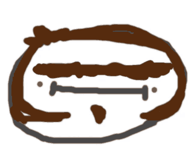 a drawing of a person 's face with a circle around it and a t on it