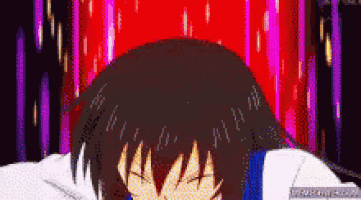 a close up of a cartoon character 's face with a red background