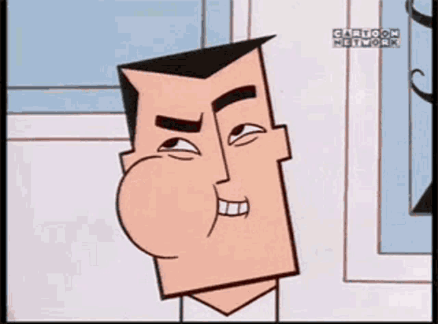 a cartoon character from cartoon network is smiling and making a face