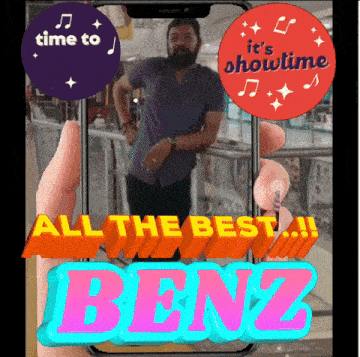a phone with a picture of a man and the word benz on it