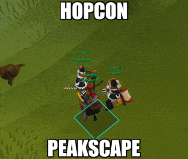 a screenshot of a video game with the words hopcon peakscape