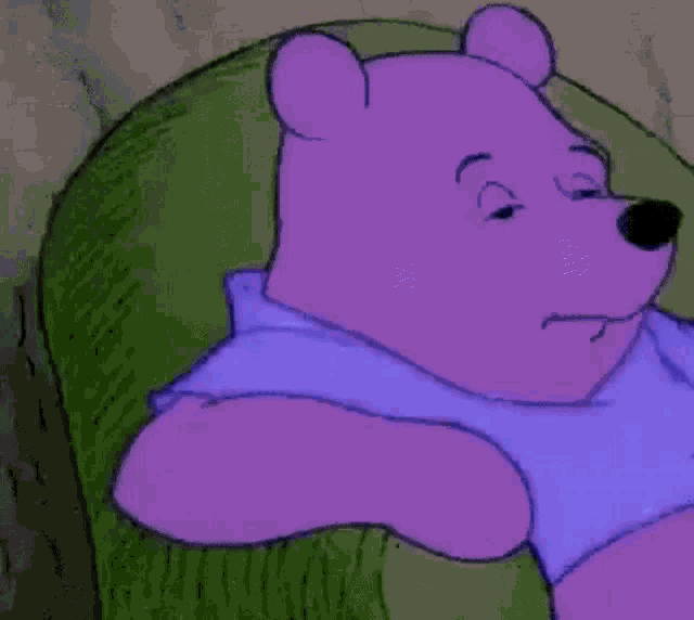 a purple background with a drawing of winnie the pooh