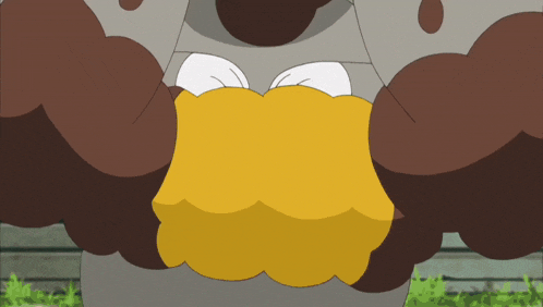 a close up of a cartoon character 's chest with a yellow beard