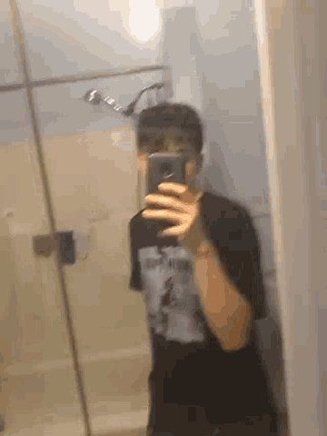 a person is taking a picture of themselves in a mirror .