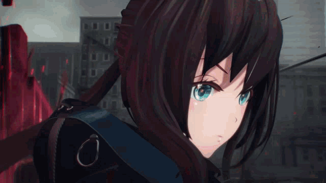 a close up of a girl with a jacket that says rho
