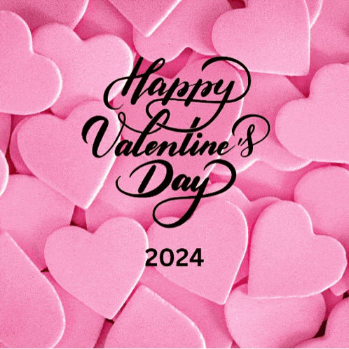 a red rose and three red hearts with the words happy valentine 's day