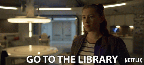 Go To The Library Mina Sundwall GIF - Go To The Library Mina Sundwall Penny Robinson GIFs