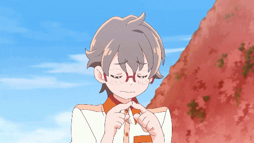 a cartoon character with glasses is making a face