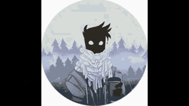a person with a scarf around their neck holding a cup of coffee