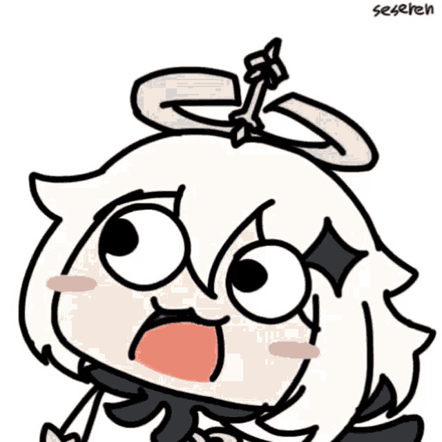 a drawing of a cartoon character with a surprised look on his face .