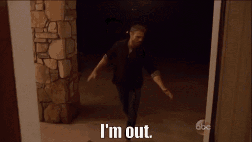 a man says i 'm out while walking in a dark room