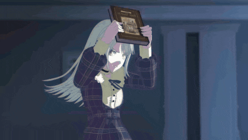 a drawing of a person with a book on their head that says ' a ' on it