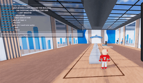 a screenshot of a video game shows a girl in a red and white outfit