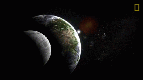 Earth And Moon In The Universe GIF - Earth And Moon In The Universe Planet Earth GIFs