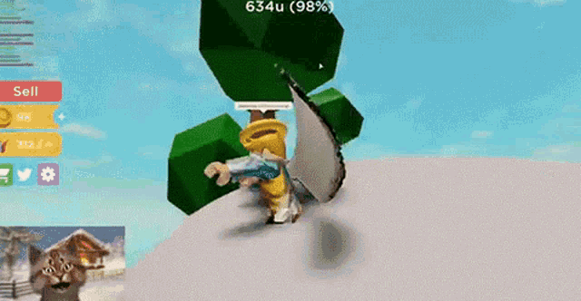 a person is playing a video game while a cat is looking on .