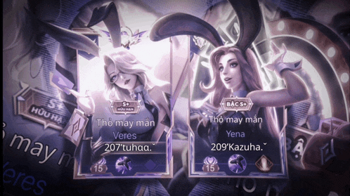 a screenshot of a video game with two characters named veres and yena