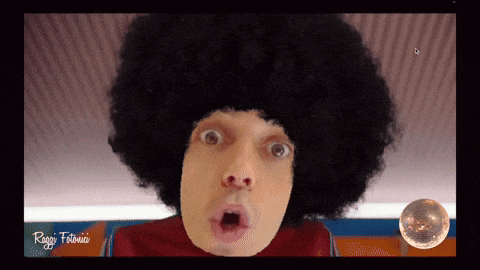 a picture of a man with an afro has the name raggi written on the bottom right
