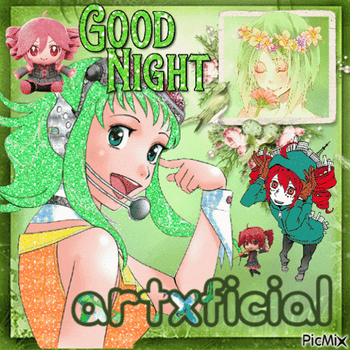 a greeting card that says good night artificial