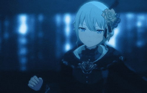 a girl with a rose in her hair is wearing a black dress