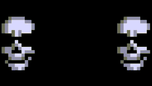 a pixel art drawing of a blue background with the letters m and e visible