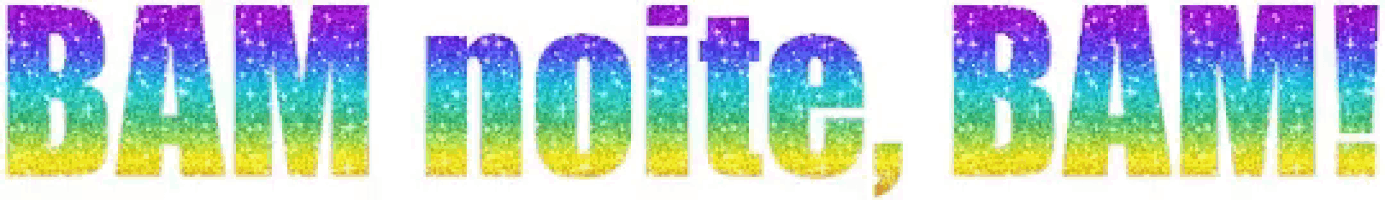 the word bom noite is written in rainbow colored letters