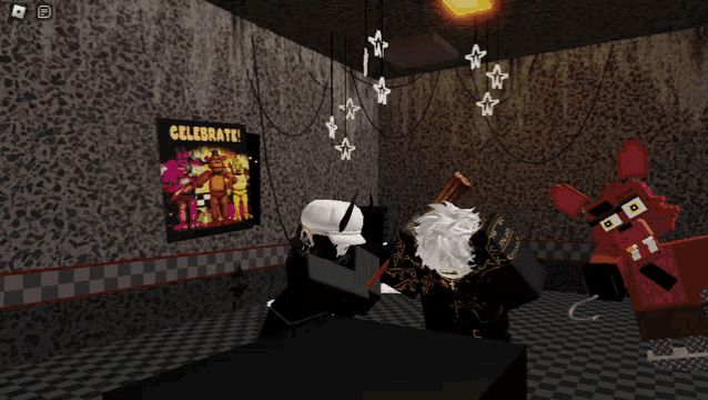 a room with a sign that says celebrate
