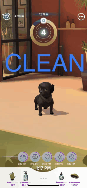 a screenshot of a game that says clean