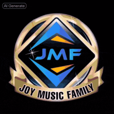 a logo for joy music family with a diamond in the center