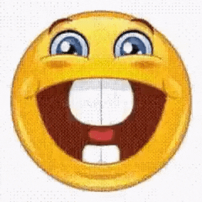 a cartoon smiley face with a big smile and a big mouth .