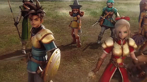 Group Victory Pose - Dragon Quest GIF