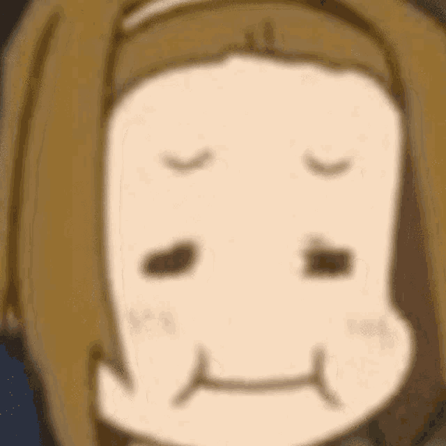 a close up of a cartoon character 's face with a smiley face on it .