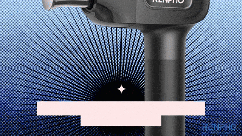 a renpho device is shown on a blue and white background